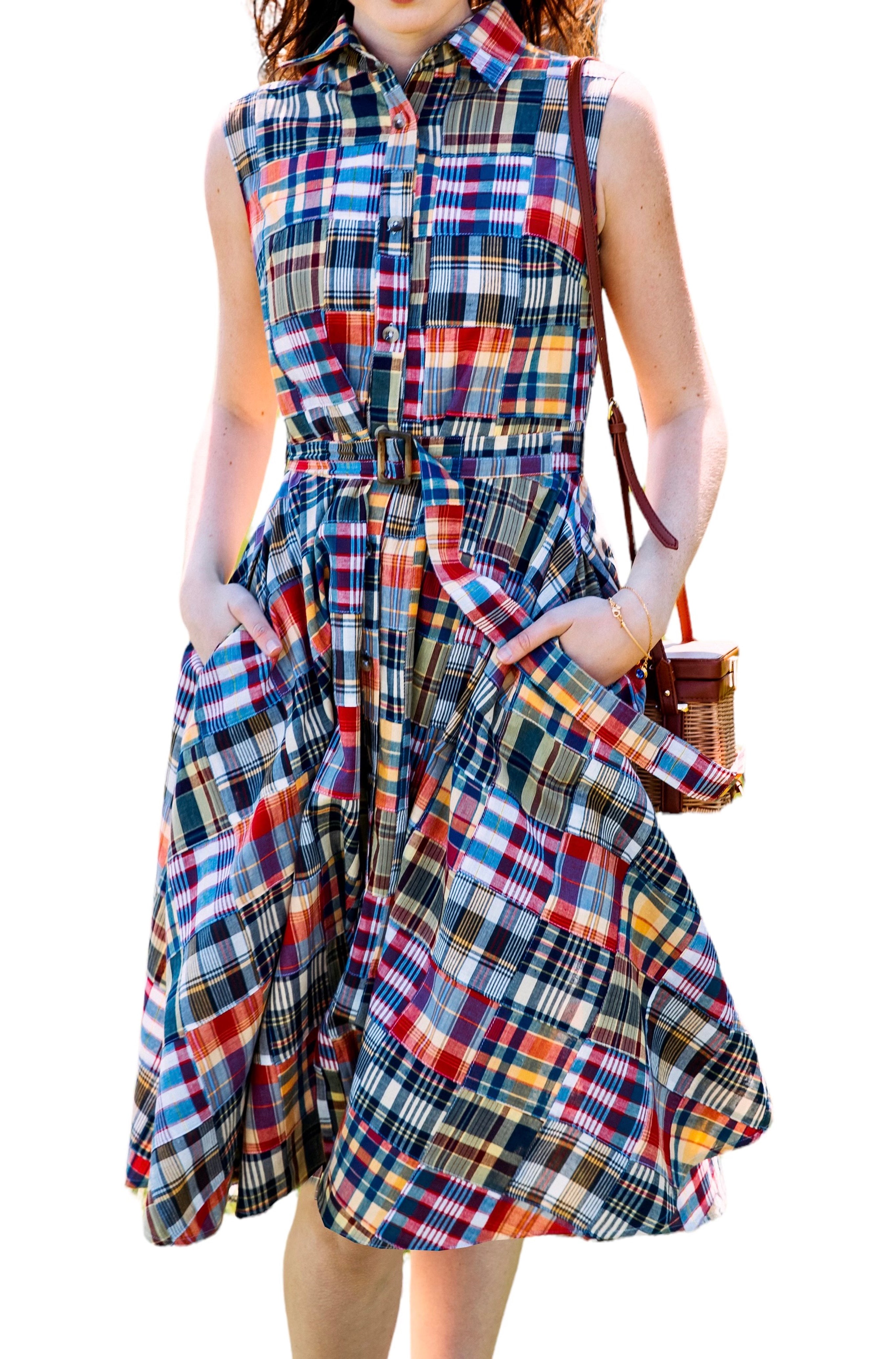 Jacqueline Patchwork Madras Shirtdress