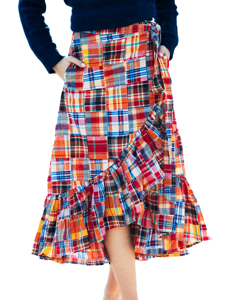 Nantucket Soirée Patchwork Madras Skirt