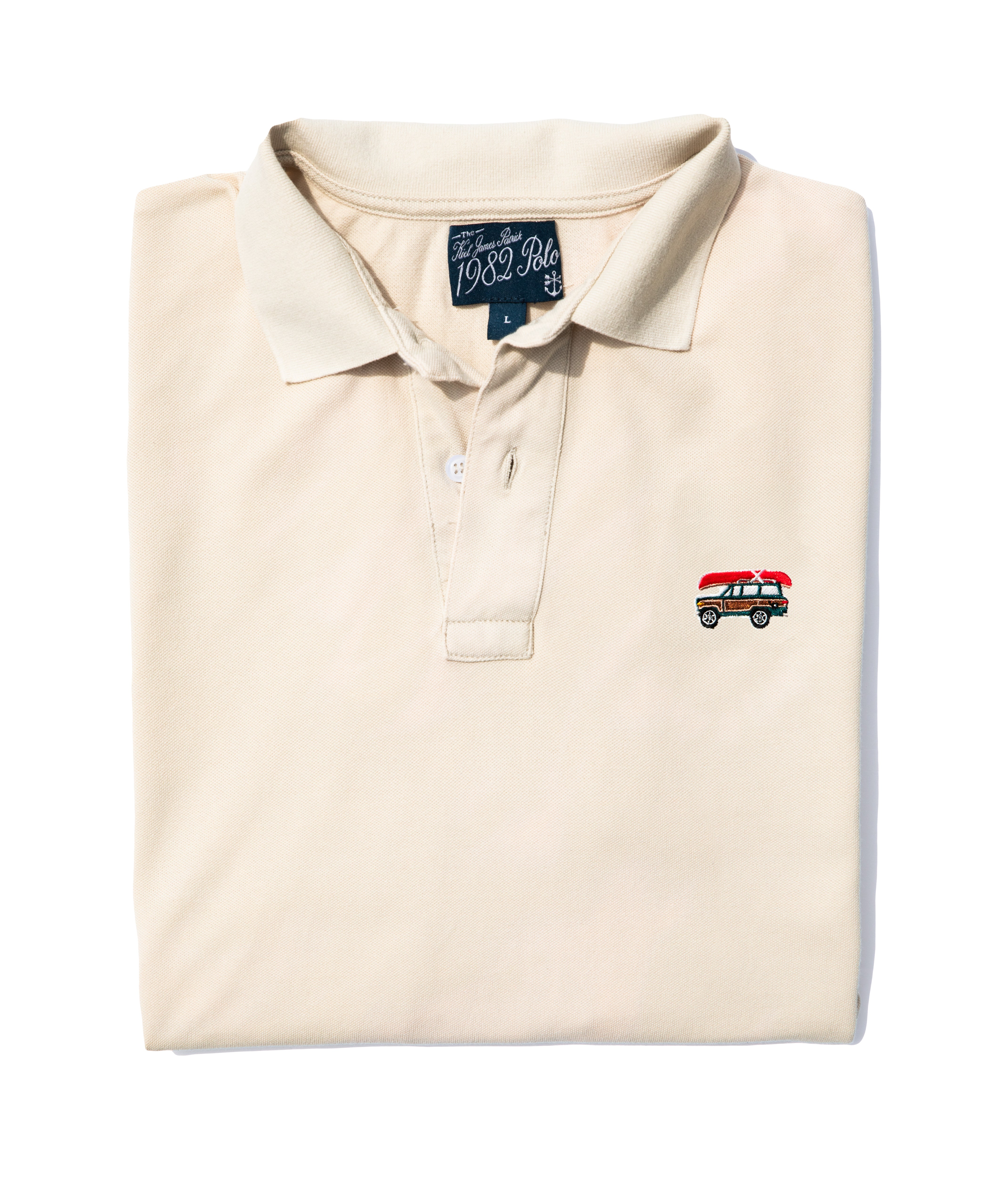 Jeep® x KJP Classic Wagoneer Pique Polo Shirt in Cream