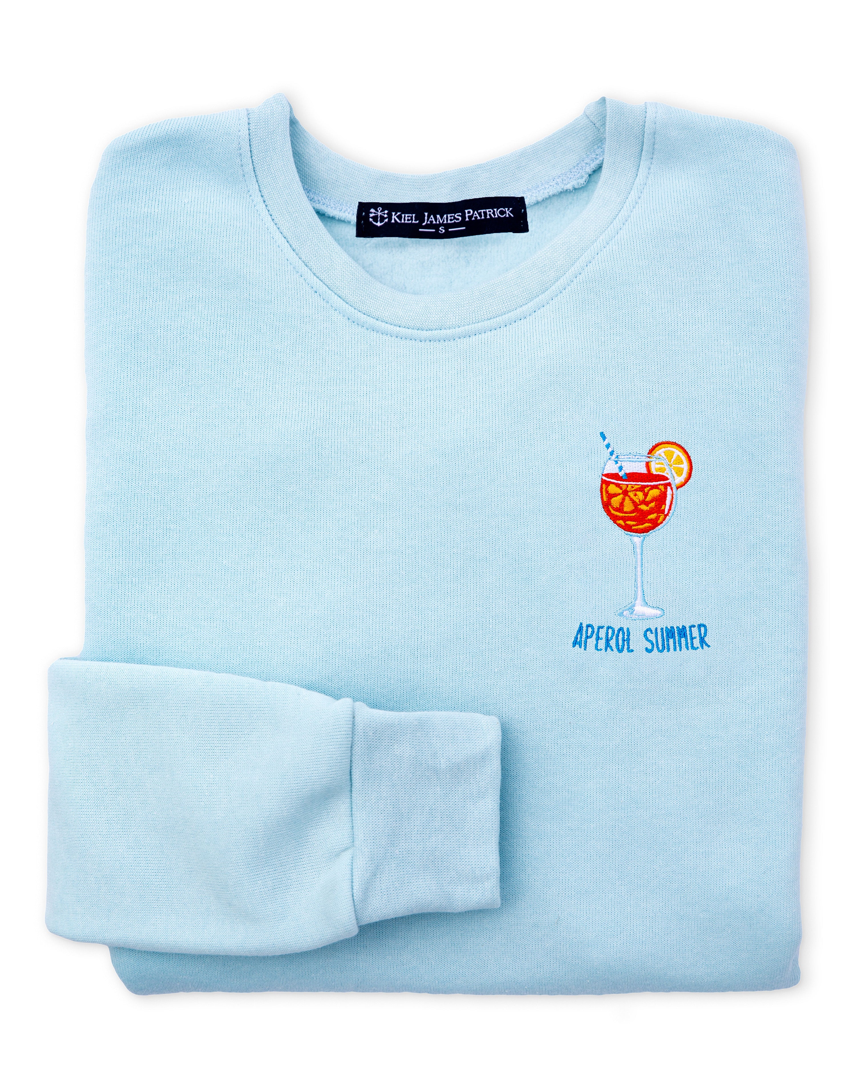 Aperol Summer Crewneck Sweatshirt in Light Blue
