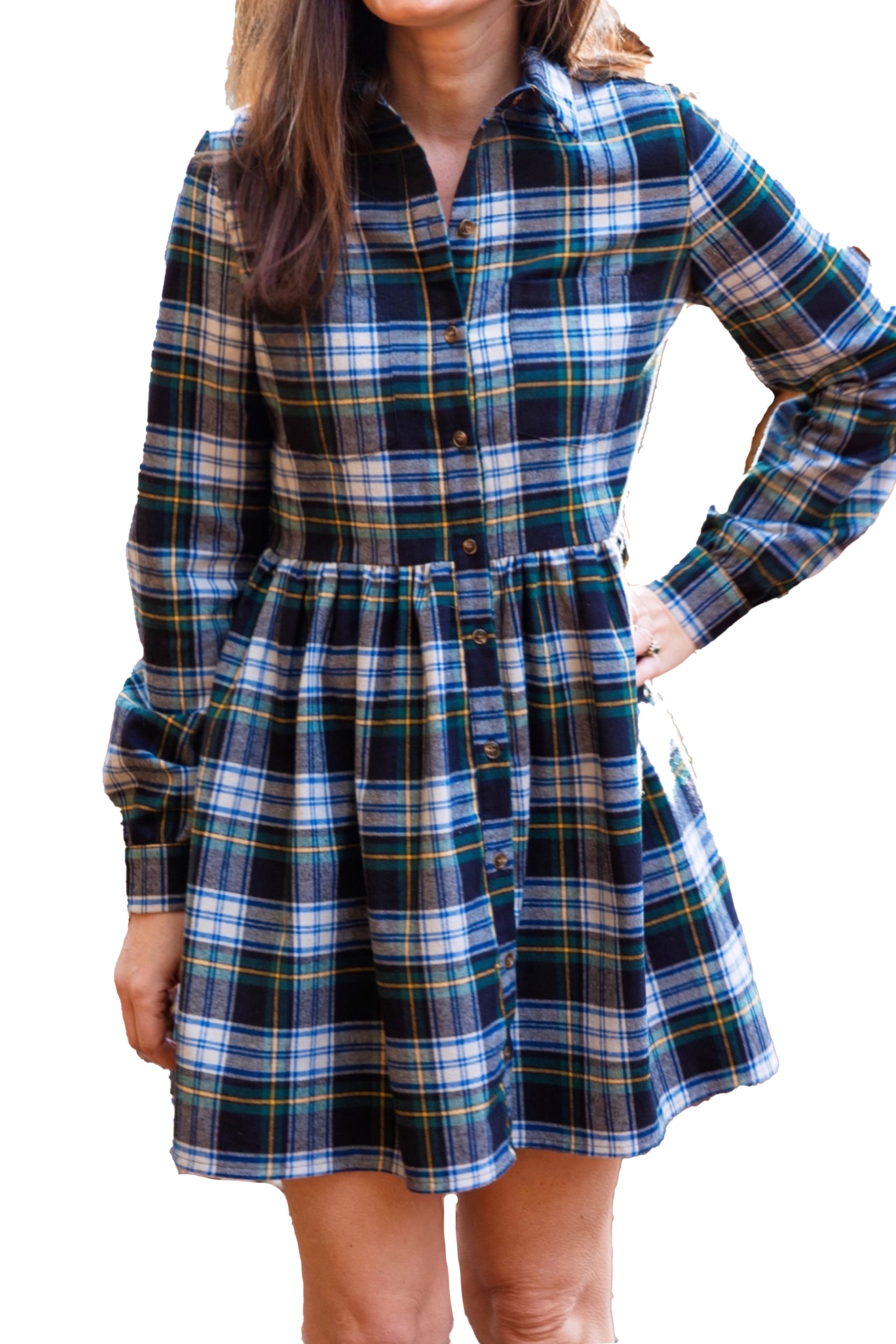 Woodland Fir Flannel Dress