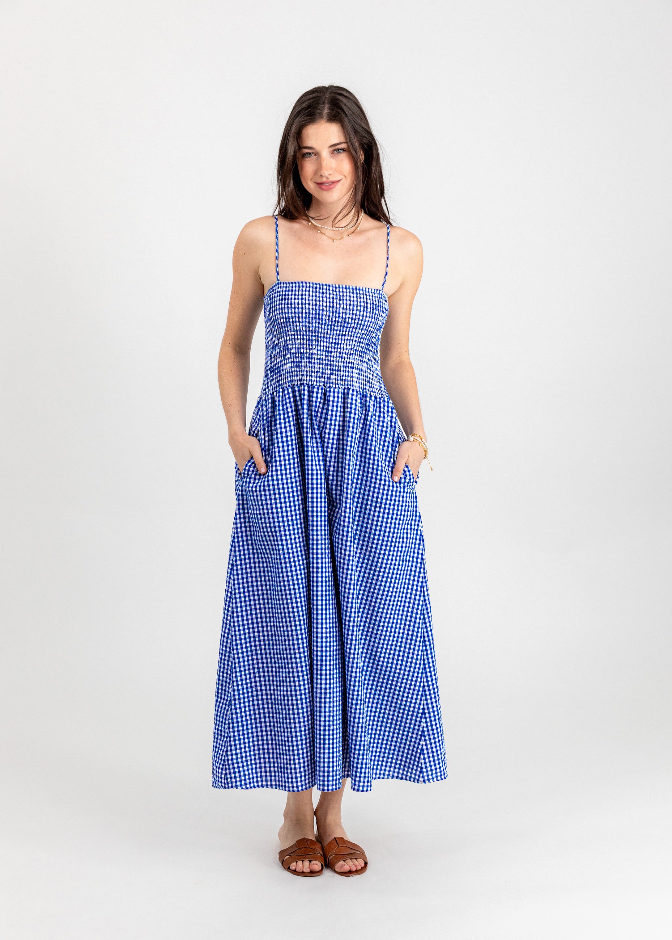 Diana Smocked Gingham Dress