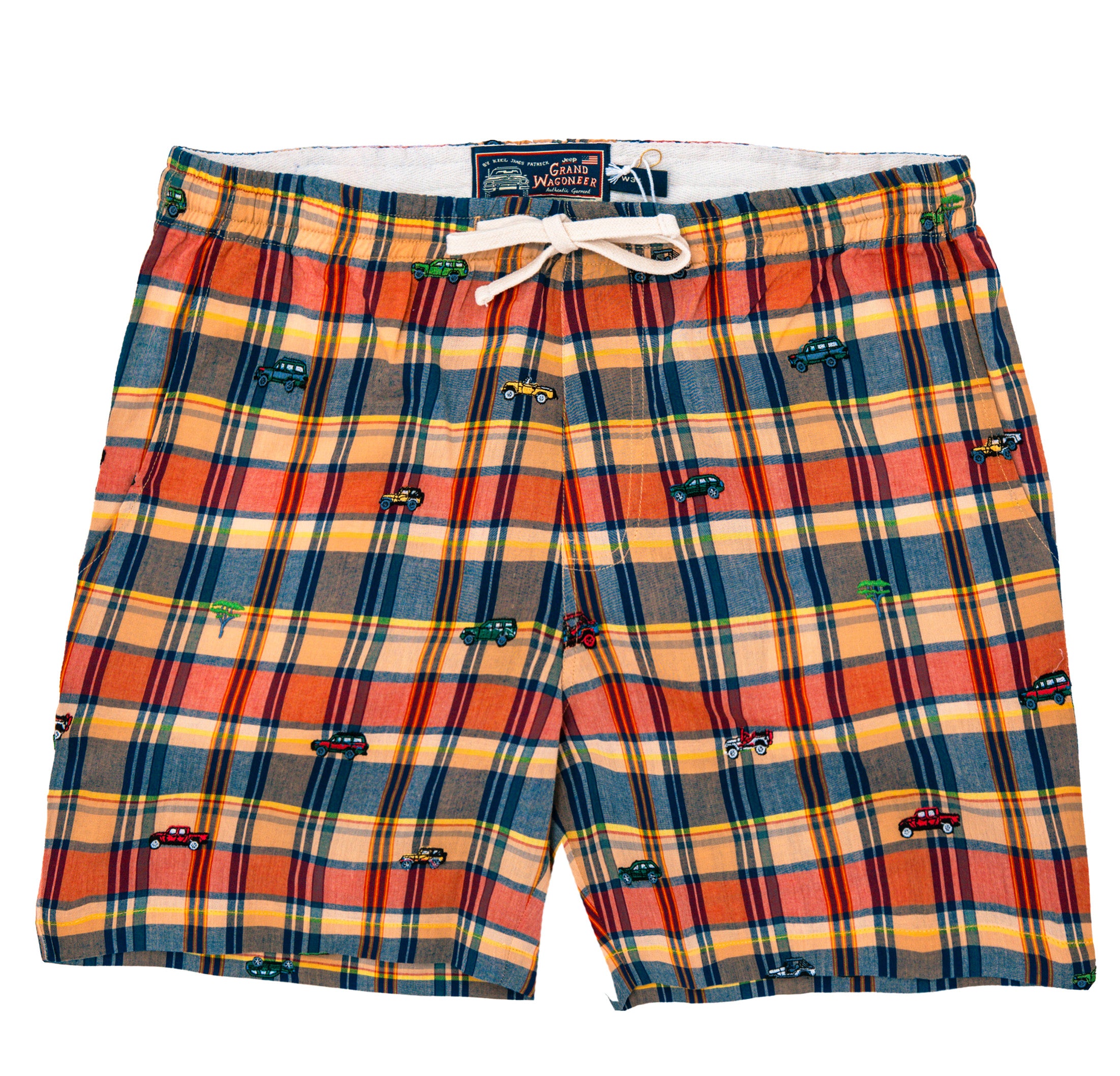 Jeep® x KJP Embroidered Madras Drawstring Shorts