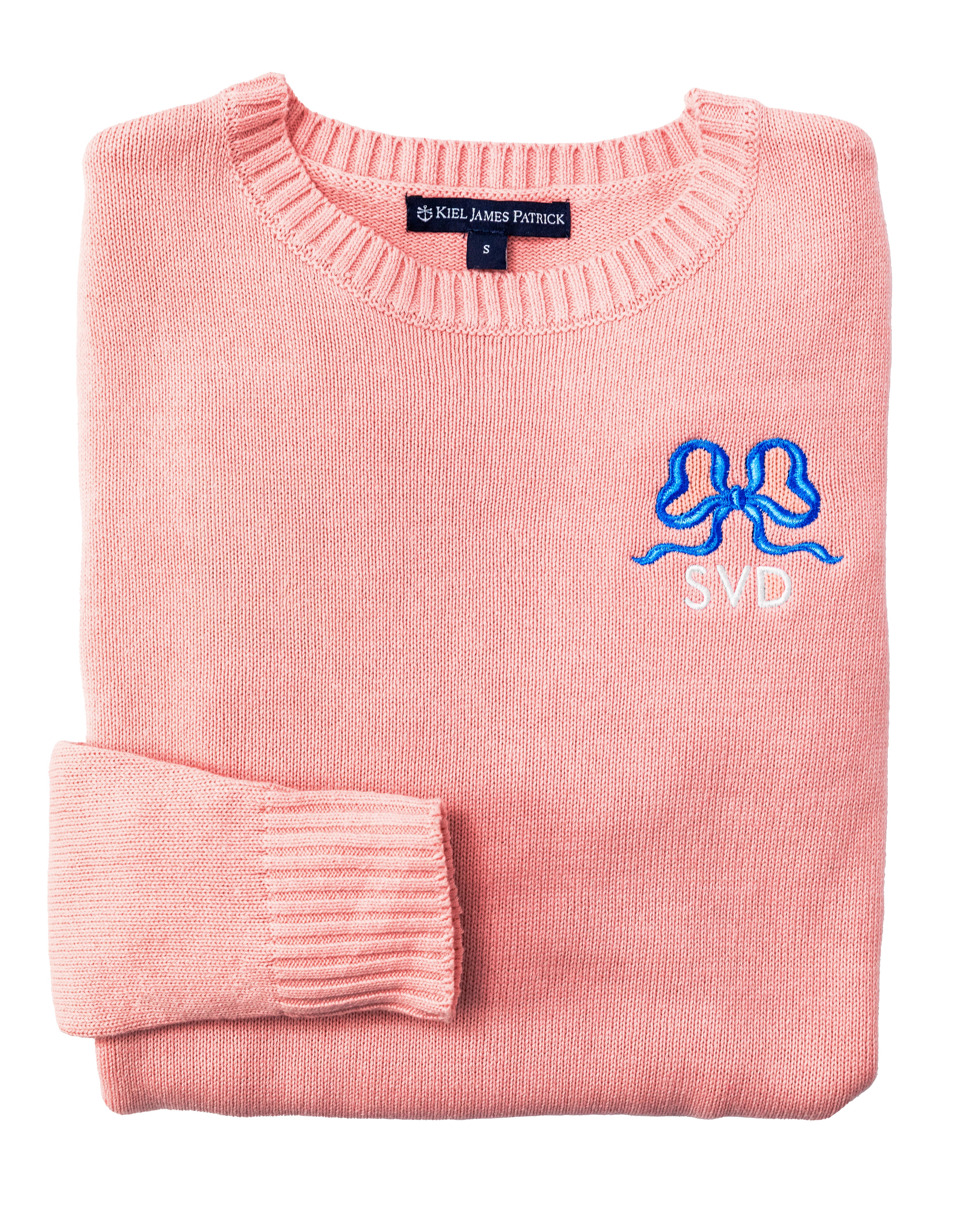 Bow Embroidered Monogram Sweater