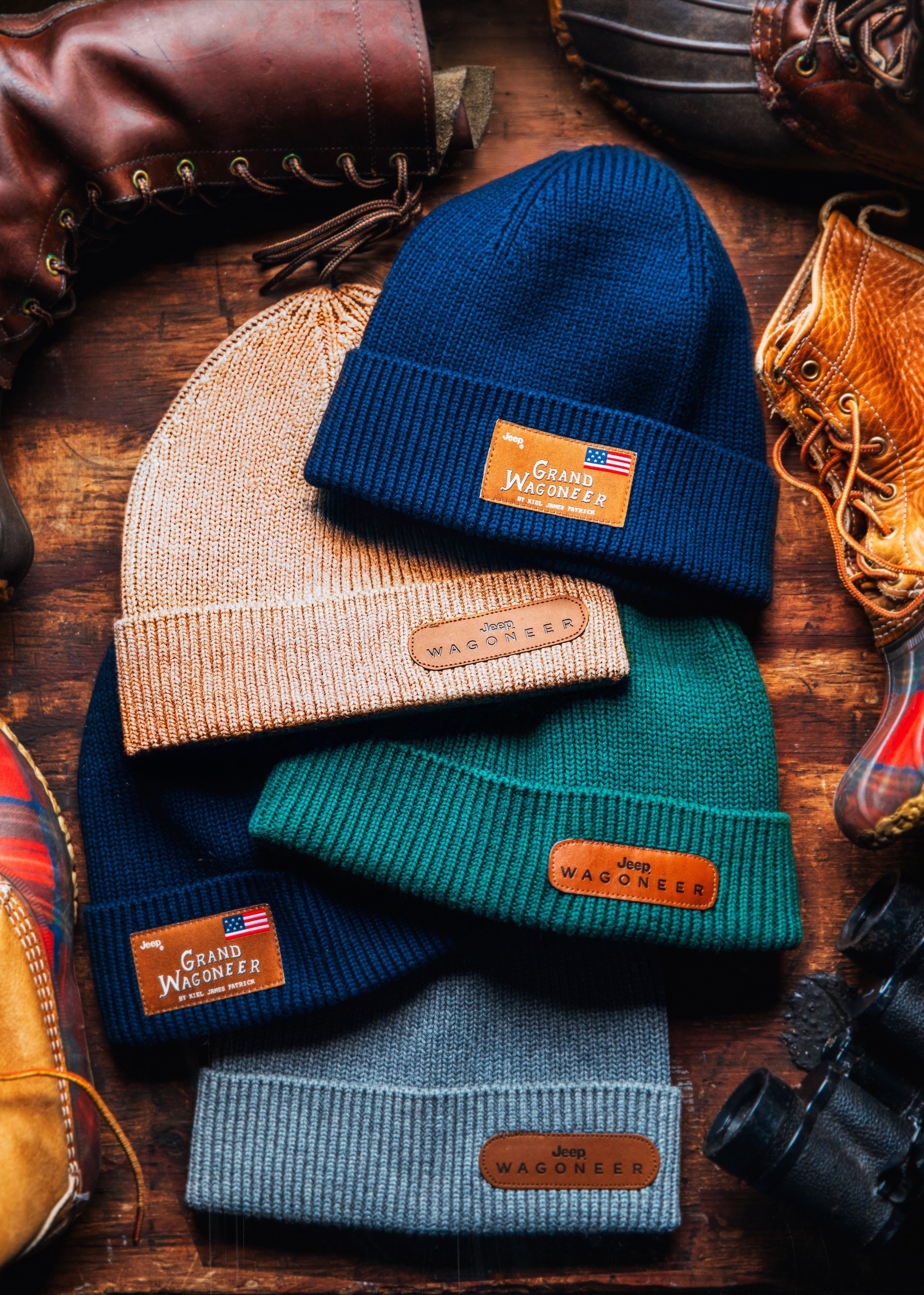 Jeep® x KJP Grand Wagoneer Knit Beanie in Navy