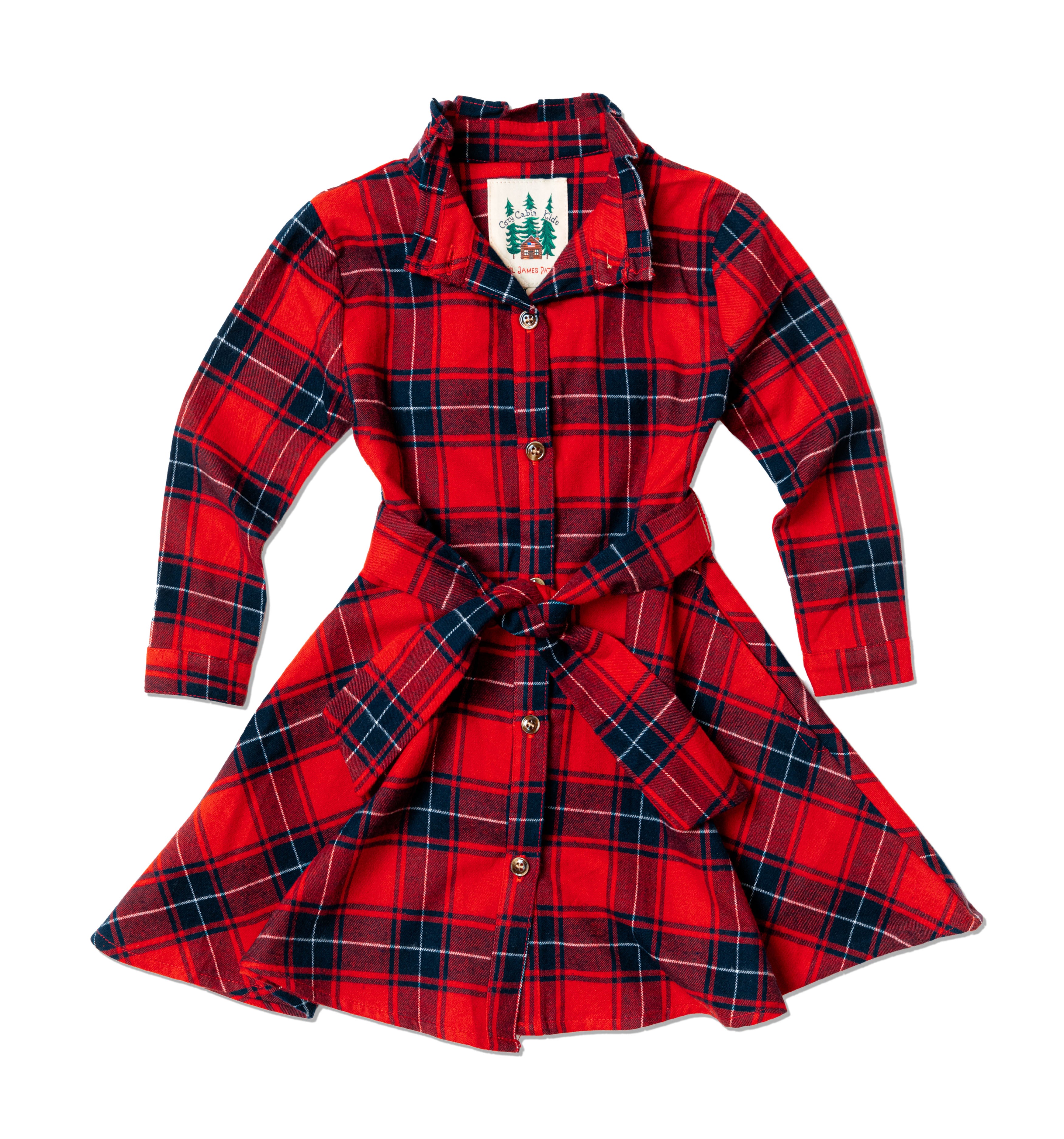 Apple Pie Skillet Kids Flannel Dress